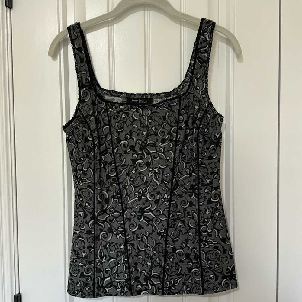 Beautiful Stretchy Black and Grey Dressy Evening Tank